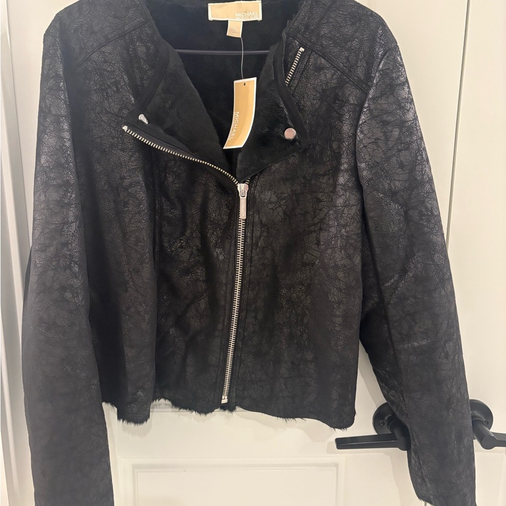 Michael Kors Black Moto Jacket NWT MSRP $295 
Size XL